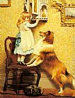 Charles Burton Barber A Little Girl and her Sheltie painting